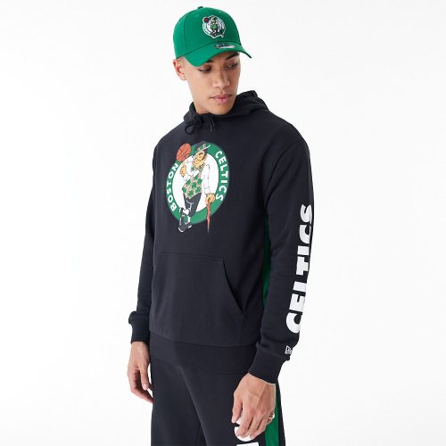 New Era NBA Mesh Panel Boston Celtics Oversized Pullover Hoodie Black XL