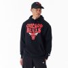 New Era NBA Script Chicago Bulls Oversized Pullover Hoodie Black XL