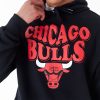 New Era NBA Script Chicago Bulls Oversized Pullover Hoodie Black M