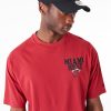 New Era NBA Script Miami Heat Oversized T-Shirt Red L