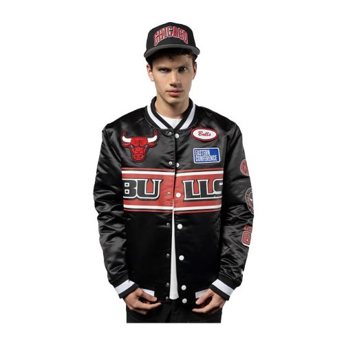 New Era NBA Chicago Bulls 2024 Rally Drive Satin Jacket Black XXL