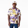 New Era NBA Palm Tree Mesh Los Angeles Lakers T-Shirt Yellow