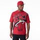 New Era NBA Large Wordmark Miami Heat Oversized T-Shirt Red XL