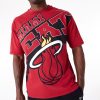 New Era NBA Large Wordmark Miami Heat Oversized T-Shirt Red M