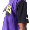 New Era NBA Half Pinstripe LA Lakers Oversized T-Shirt Purple M