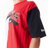 New Era NBA Half Pinstripe Chicago Bulls Oversized T-Shirt Red M