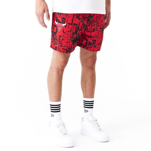 New Era NBA All Over Print Chicago Bulls Shorts Red M