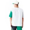 New Era NBA Half Pinstripe Boston Celtics Oversized T-Shirt White XXL