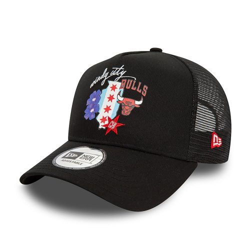 New Era NBA Team Logo Chicago Bulls A-Frame Trucker Cap Black