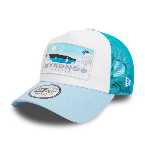 New Era Summer Mykonos A-Frame Trucker Cap Blue ONE