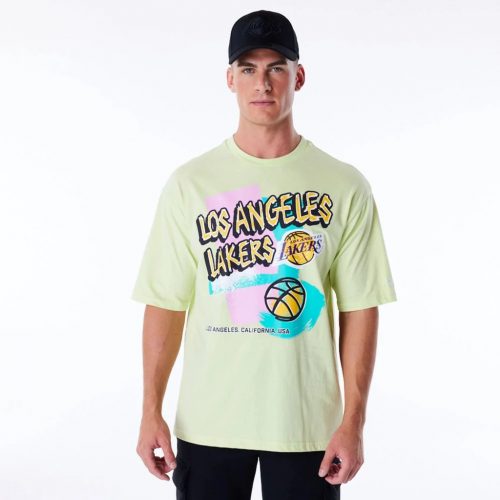 New Era Los Angeles Lakers Retro Graphic OS Tee Green XXL