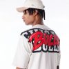 New Era NBA Chicago Bulls Wordmark Stone Oversized T-Shirt White M