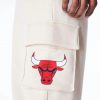 New Era NBA Chicago Bulls Wordmark Fleece Cargo Joggers White XXL