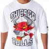 New Era Chicago Bulls Graphic Drop Shoulder Tee White M