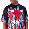 New Era NBA Flame Chicago Bulls Oversized T-Shirt Black L