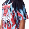 New Era NBA Flame Chicago Bulls Oversized T-Shirt Black