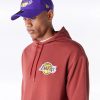 New Era League Essential Los Angeles Lakers Oversized Pullover Hoodie Brown XL