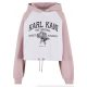 Karl Kani Woven Signature Street Academy Crop Raglan Hoodie White/Rose S