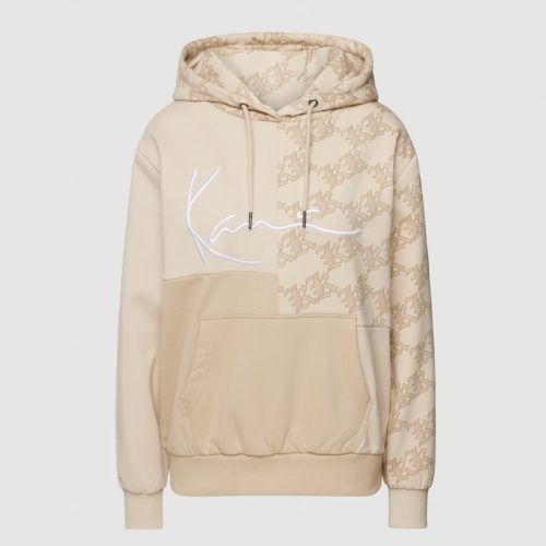 KARL KANI SWEATSHIRT SIGNATURE OLD ENGLISH BLOCK HOODIE BEIGE S