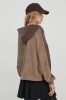 KARL KANI SWEATSHIRT SMALL SIGNATURE BLOCK OS TOWELING HOODIE BROWN/TAUPE M