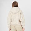 KARL KANI SWEATSHIRT METAL SIGNATURE TEDDY FULL ZIP HOODIE CREAM S