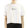 Karl Kani Small Signature Pintripe Crop Tee WHITE