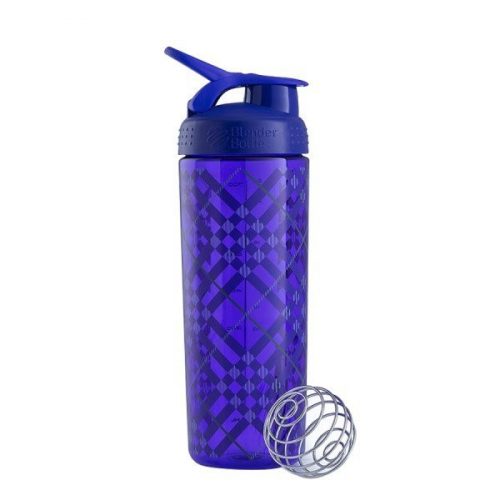 BLENDER BOTTLE SIGNATURE SLEEK 820ML TARTAN PLAID PURPLE