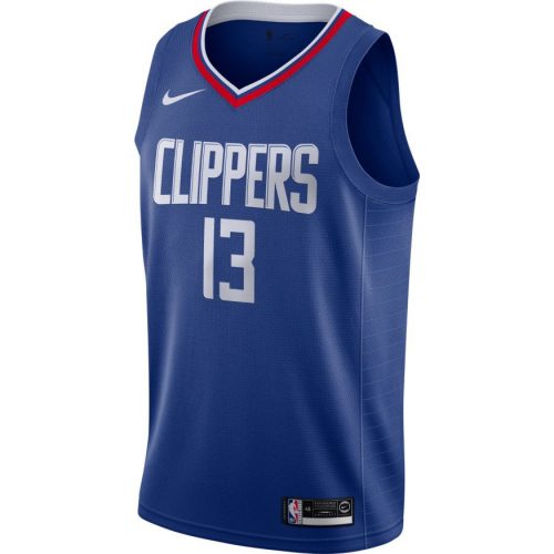 NBA X NIKE LOS ANGELES CLIPPERS PAUL GEORGE ICON EDITION SWINGMAN JERSEY RUSH BLUE/WHITE/GEORGE PAUL