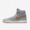 Air Jordan 1 Retro High Flyknit Shoe WOLF GREY/GOLDEN HARVEST-GUM YELLOW