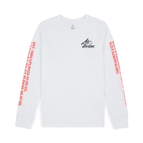 JORDAN SPORTSWEAR GREATEST L/S TEE WHITE/INFRARED/OBSIDIAN