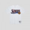 MITCHELL & NESS PHILADELPHIA 76ERS NBA TEAM LOGO TEE UPD WHITE