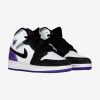 AIR JORDAN 1 MID SE (GS) WHITE/COURT PURPLE-BLACK-PARTICLE GREY