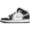 AIR JORDAN 1 MID SE (GS) WHITE/BRIGHT CRIMSON-BLUE HERO-BLACK