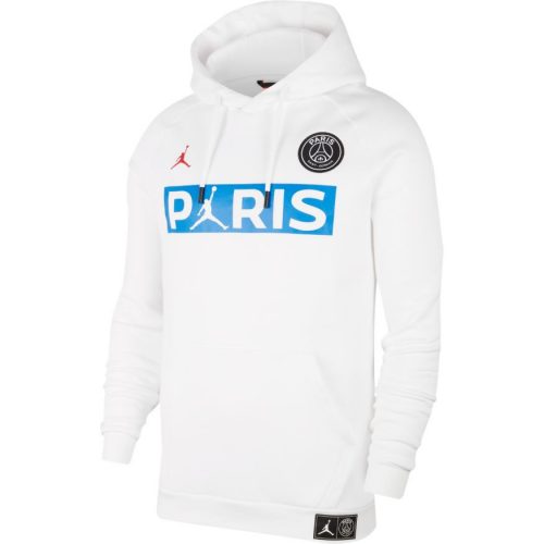 JORDAN PSG PULLOVER HOODIE WHITE/UNIVERSITY RED