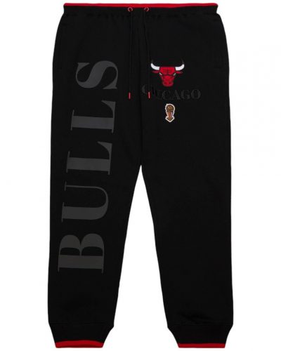 Mitchell & Ness NBA Team Og 3.0 Fleece Joggers Vintage Logo Chicago Bulls Black L