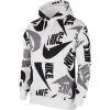 NIKE SPORTSWEAR CLUB PRINTED HOODIE BLACK/WHITE/UNIVERSITY RED