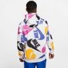 NIKE SPORTSWEAR CLUB PRINTED HOODIE DEEP ROYAL BLUE/WHITE/BLACK