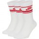 NIKE SPORTSWEAR ESSENTIAL SOCKS WHITE/UNIVERSITY RED/UNIVERSITY RED