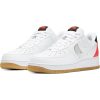 NIKE AIR FORCE 1 '07 LV8 WHITE/WHITE-BRIGHT CRIMSON-BLACK