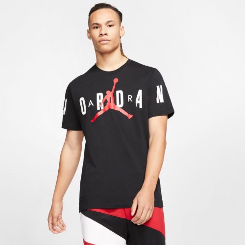 JORDAN BRAND STRETCH SS CREW BLACK/WHITE/GYM RED