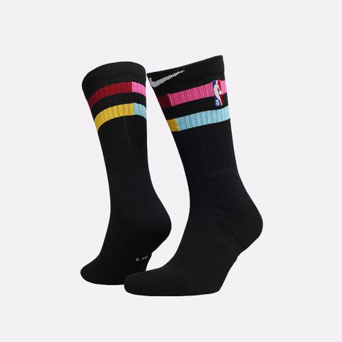 NIKE NBA MIAMI HEAT ELITE SOCKS BLACK/LASER FUCHSIA/BLUE GALE/WHITE