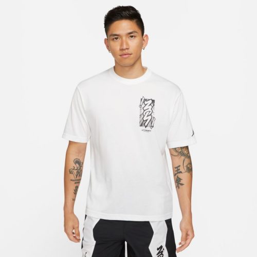 JORDAN ZION DRI-FIT SS TEE WHITE/BLACK