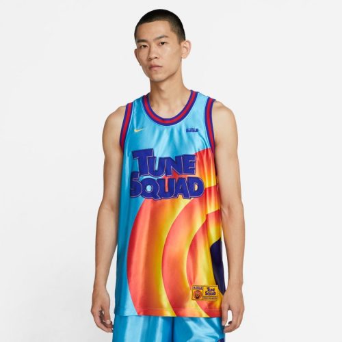 NIKE LEBRON JAMES X SPACE JAM 2 DRI-FIT TUNE SQUAD JERSEY LT BLUE FURY/CONCORD/UNIVERSITY GOLD