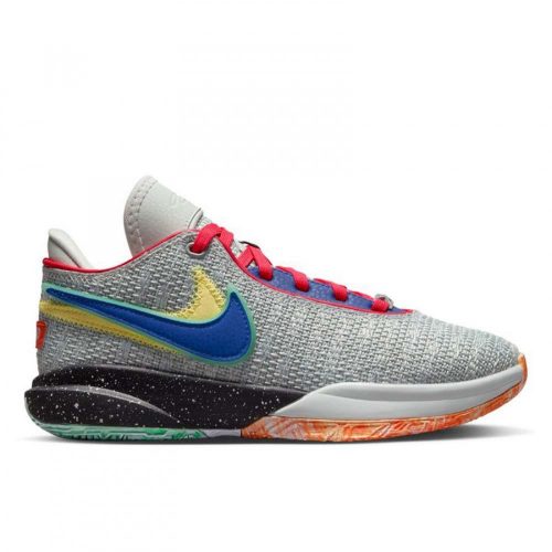 Nike Lebron XX Kids Shoes (GS) LIGHT SILVER/LEMON CHIFFON/HOT PUNCH/HYPER ROYAL