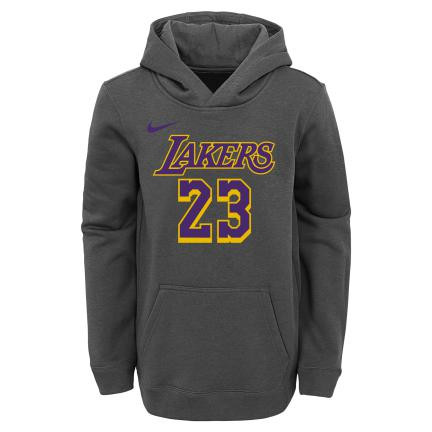 NBA X NIKE KIDS LEBRON JAMES PO N&N ESSENTIAL HOODIE DARK GREY HEATHER