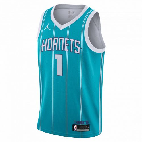 NIKE X NBA LAMELO BALL CHARLOTTE HORNETS BOYS SWINGMAN ICON JERSEY TEAL