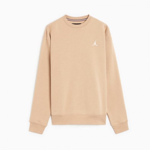 JORDAN ESSENTIALS FLEECE CREW BEIGE/WHITE XL