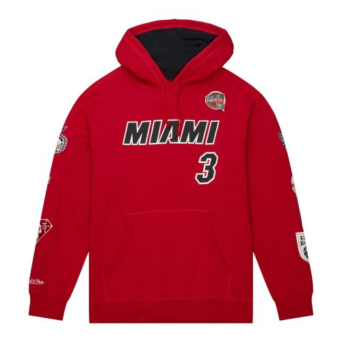 MITCHELL & NESS NBA HOF FLEECE HOOIE HEAT DWYANE WADE SCARLET XXL