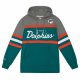 MITCHELL & NESS MIAMI DOLPHINS Mens Pullover Hoody Dolphins Blue