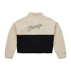 MITCHELL & NESS CHICAGO BULLS NBA W COZYFIELD HALF ZIP PULLOVER CREAM XS